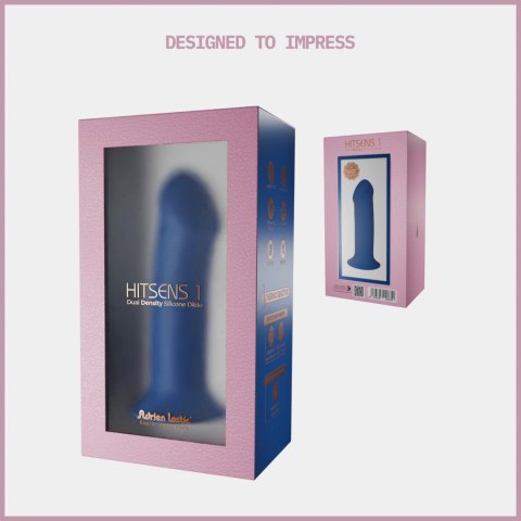 Adrien Lastic Hitsens 1 Blue - Dildo with Patented Dual-Density Technology & Extra-Strong Suction Base
