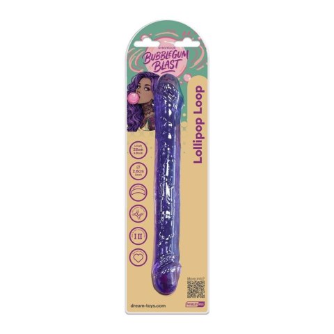 BUBBLEGUM BLAST LOLLIPOP LOOP PURPLE CLASSIC JELLY 9,8 INCH DOUBLE DONG