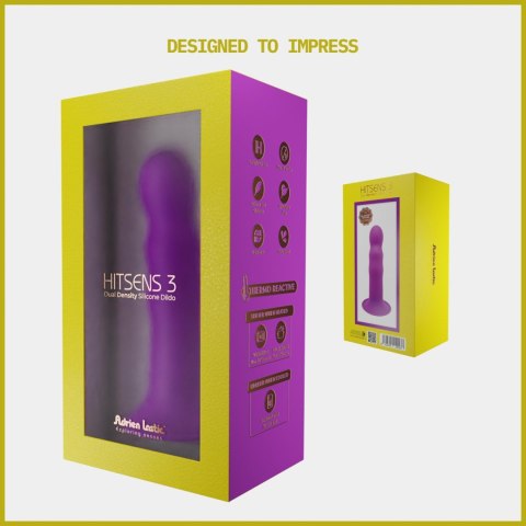 Adrien Lastic Hitsens 3 Purple - Patented Dual-Density Dildo with Extra-Strong Suction Base
