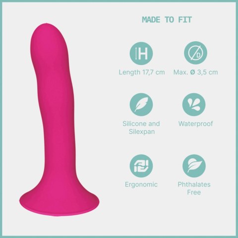 Adrien Lastic Hitsens 4 Pink - Dildo with Patented Dual-Density Technology & Extra-Strong Suction Base