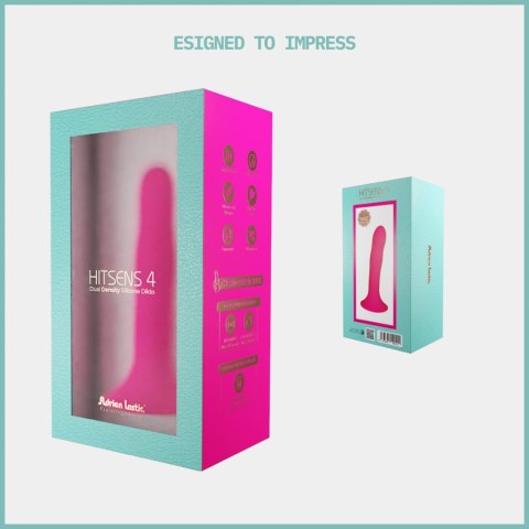 Adrien Lastic Hitsens 4 Pink - Dildo with Patented Dual-Density Technology & Extra-Strong Suction Base