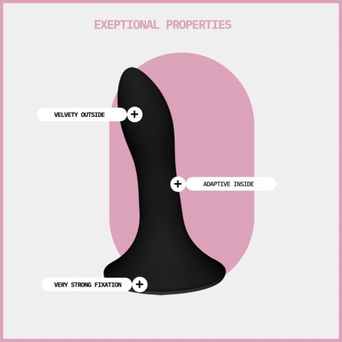 Adrien Lastic Hitsens 5 Black - Compact Dildo with Patented Dual-Density Technology & Extra-Strong Suction Base
