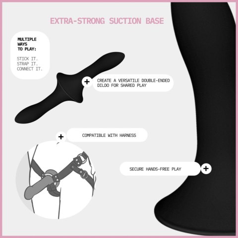 Adrien Lastic Hitsens 5 Black - Compact Dildo with Patented Dual-Density Technology & Extra-Strong Suction Base