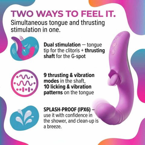 Good Vibes Only - Thrusting Tongue Vibrator - Pink