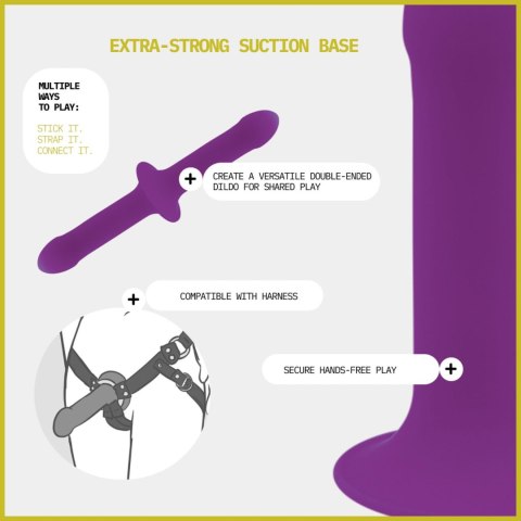 Adrien Lastic Hitsens 6 Purple - Dildo with Patented Dual-Density Technology & Extra-Strong Suction Base