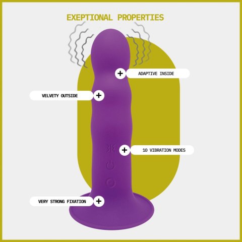 Adrien Lastic Hitsens 3 Vibe Purple - Vibrating Dildo with Patented Dual-Density Technology & Extra-Strong Suction Base