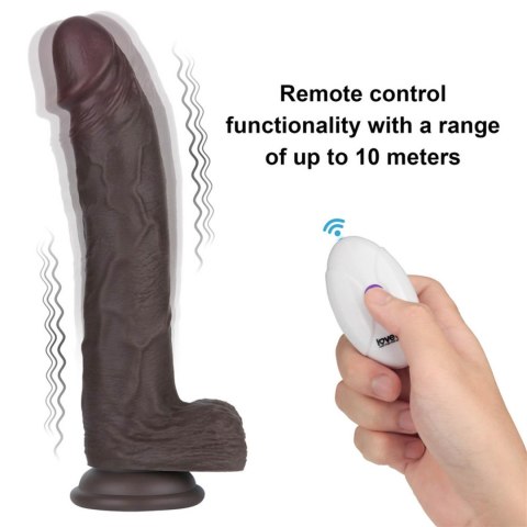 10" Vibrating Sliding Skin Pro II Silicone Dong (Black)