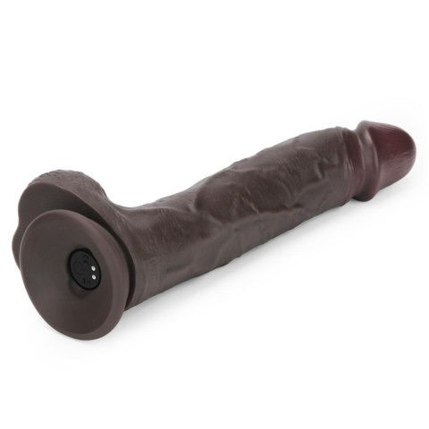 10" Vibrating Sliding Skin Pro II Silicone Dong (Black)