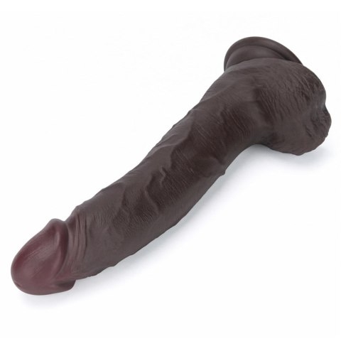10" Vibrating Sliding Skin Pro II Silicone Dong (Black)