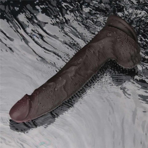 10" Vibrating Sliding Skin Pro II Silicone Dong (Black)