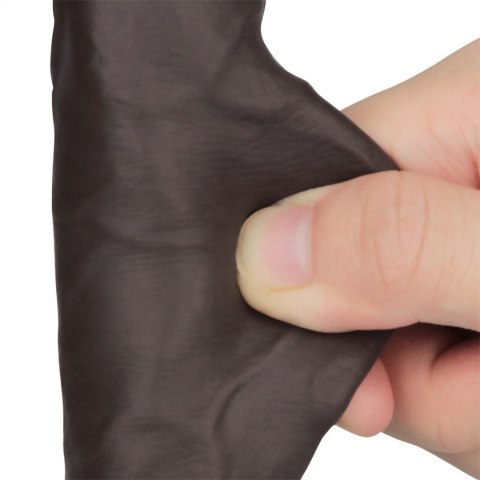 7.5'' Sliding Skin Pro II Dual Layer Silicone Dong (Black)