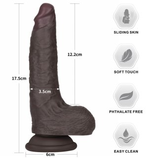 7'' Sliding Skin Pro II Dual Layer Silicone Dong (Black)