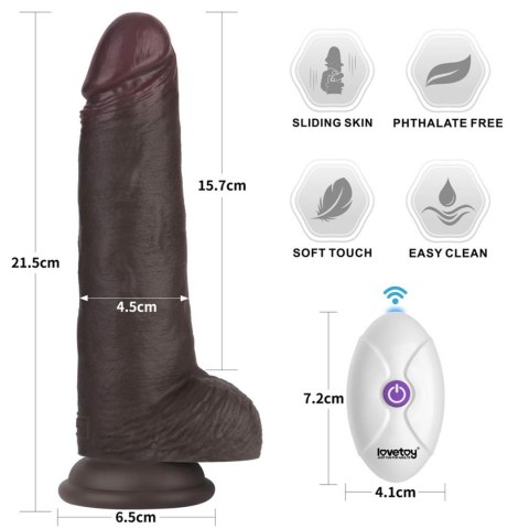 8.5"8.5" Vibrating Sliding Skin Pro II Silicone Dong (Black)