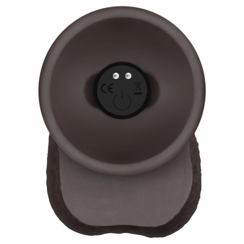 8" Vibrating Sliding Skin Pro II Silicone Dong (Black)