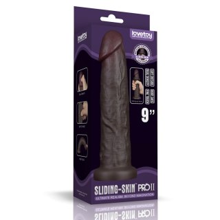 9'' Sliding Skin Pro II Dual Layer Silicone Dong (Black)