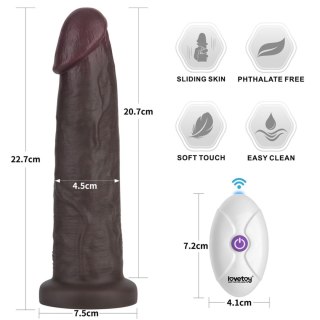 9" Vibrating Sliding Skin Pro II Dual Layer Silicone Dong