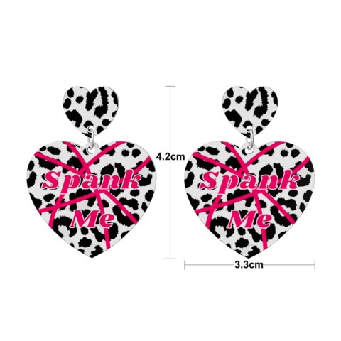 Body Leopard Print Heart Earrings
