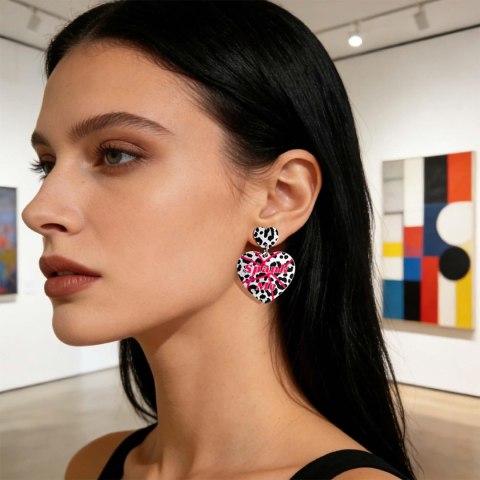 Body Leopard Print Heart Earrings