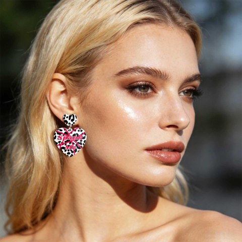 Body Leopard Print Heart Earrings