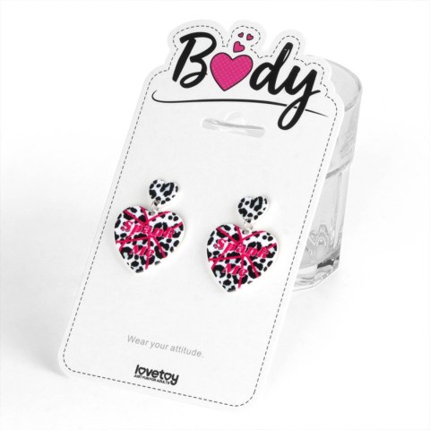 Body Leopard Print Heart Earrings