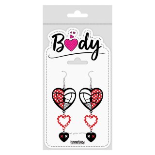 Body Triple Heart Earrings
