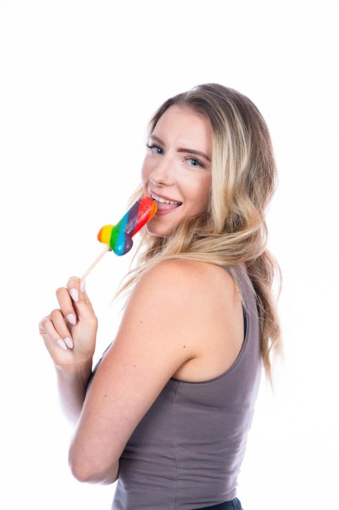 Sexy lizak tęczowy penisek