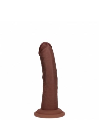 Dual Density Silicone Curved Realistic Dildo with Suction Cup - 6" / 15,5 cm - Brown