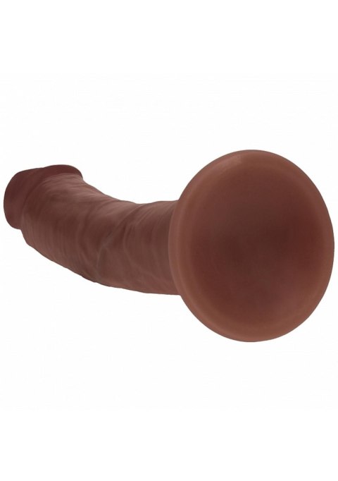 Dual Density Silicone Curved Realistic Dildo with Suction Cup - 8" / 20,5 cm - Brown