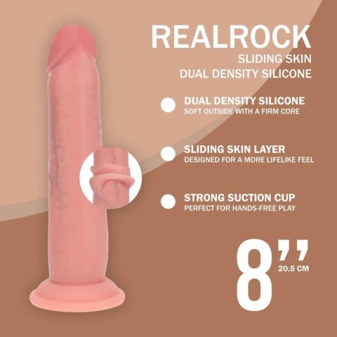 Dual Density Silicone Realistic Sliding Skin Dildo - 8" / 20,5 cm - Flesh