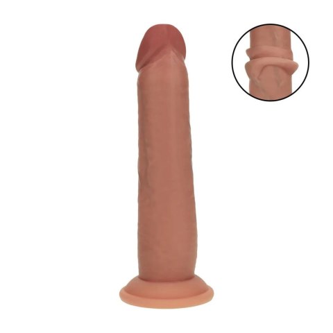 Dual Density Silicone Realistic Sliding Skin Dildo - 8" / 20,5 cm - Tan