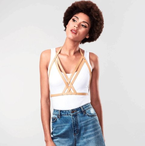 Bijoux Indiscrets - MAZE Halter Bra Harness Brown Bijoux Indiscrets - MAZE Halter Bra Harness Brown