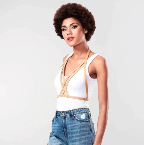 Bijoux Indiscrets - MAZE Halter Bra Harness Brown Bijoux Indiscrets - MAZE Halter Bra Harness Brown