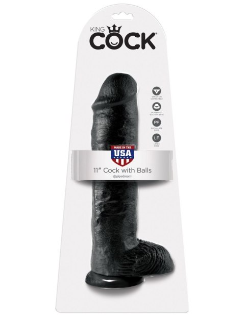 King Cock 11" Cock with Balls Black King Cock 11" Cock with Balls Black