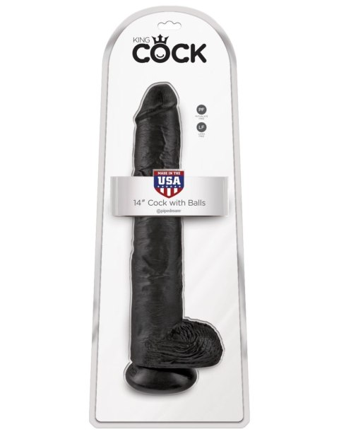 King Cock 14" Cock with Balls Black King Cock 14" Cock with Balls Black