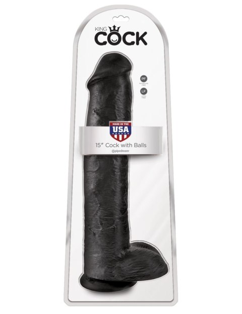 King Cock 15" Cock with Balls Black King Cock 15" Cock with Balls Black