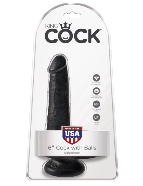 King Cock 6" Cock with Balls Black King Cock 6" Cock with Balls Black