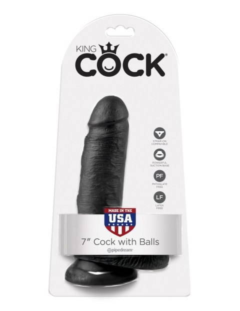 King Cock 7" Cock with Balls Black King Cock 7" Cock with Balls Black