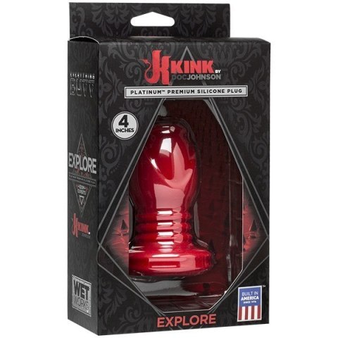 Kink Wet Works Explore - Platinum Premium Silicone Plug 4" Red Kink Wet Works Explore - Platinum Premium Silicone Plug 4" Red