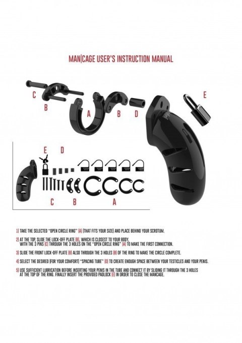 Model 02 - Chastity - 3.5" - Cock Cage - Black Model 02 - Chastity - 3.5" - Cock Cage - Black