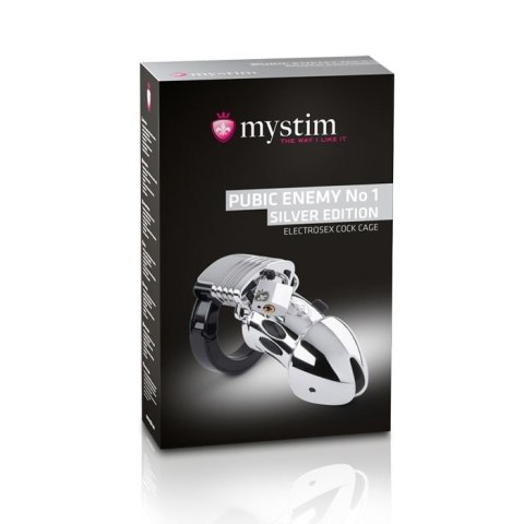 Mystim Pubic Enemy No 1 srebrny pas cnoty z elektrostymulacją Mystim Pubic Enemy No 1 srebrny pas cnoty z elektrostymulacją