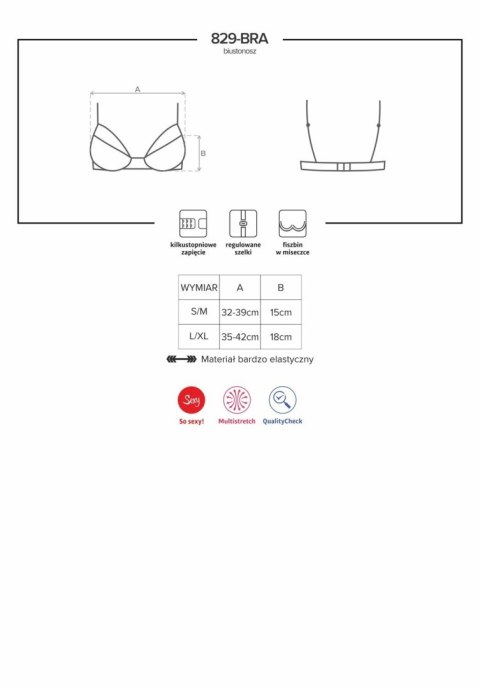 829-BRA-3 biustonosz czerwony S/M 829-BRA-3 biustonosz czerwony S/M
