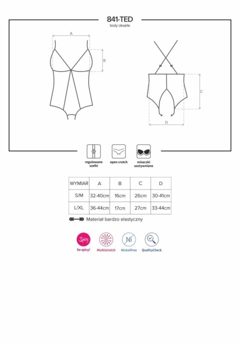 Obsessive 841-TED-1 body czarne L/XL