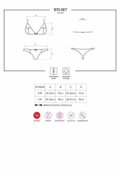 870-SET-3 komplet 2-częściowy czerwony L/XL