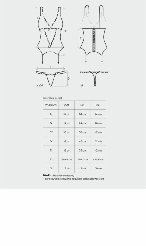 Obsessive gorset ze stringami Emperita L/XL