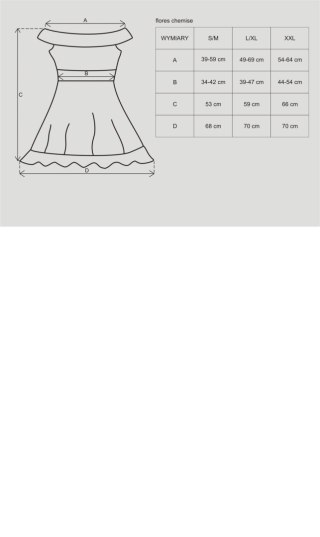 Obsessive koronkowa babydoll ze stringami Flores L/XL