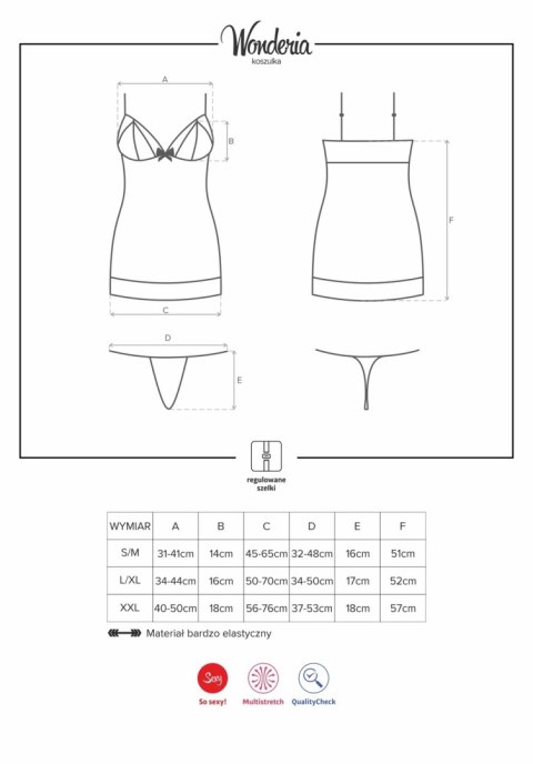 Obsessive koszulka nocna ze stringami Wonderia L/XL