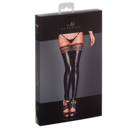 F135 Powerwetlook stockings with siliconed lace XL F135 Powerwetlook stockings with siliconed lace XL