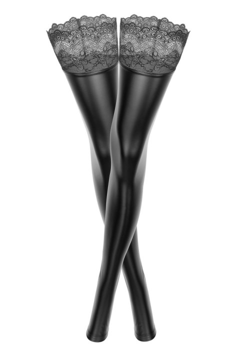 F135 Powerwetlook stockings with siliconed lace M F135 Powerwetlook stockings with siliconed lace M