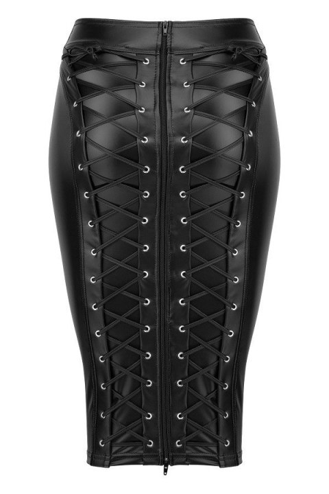 F152 Powerwetlook pencil skirt with long zipper M