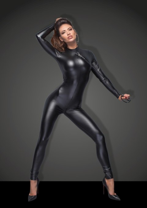 F162 Powerwetlook overall with leash and two-way zipper M F162 Powerwetlook overall with leash and two-way zipper M